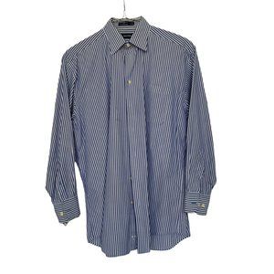 Nautica, blue stripped shirt, 100% cotton, 16, 32/33